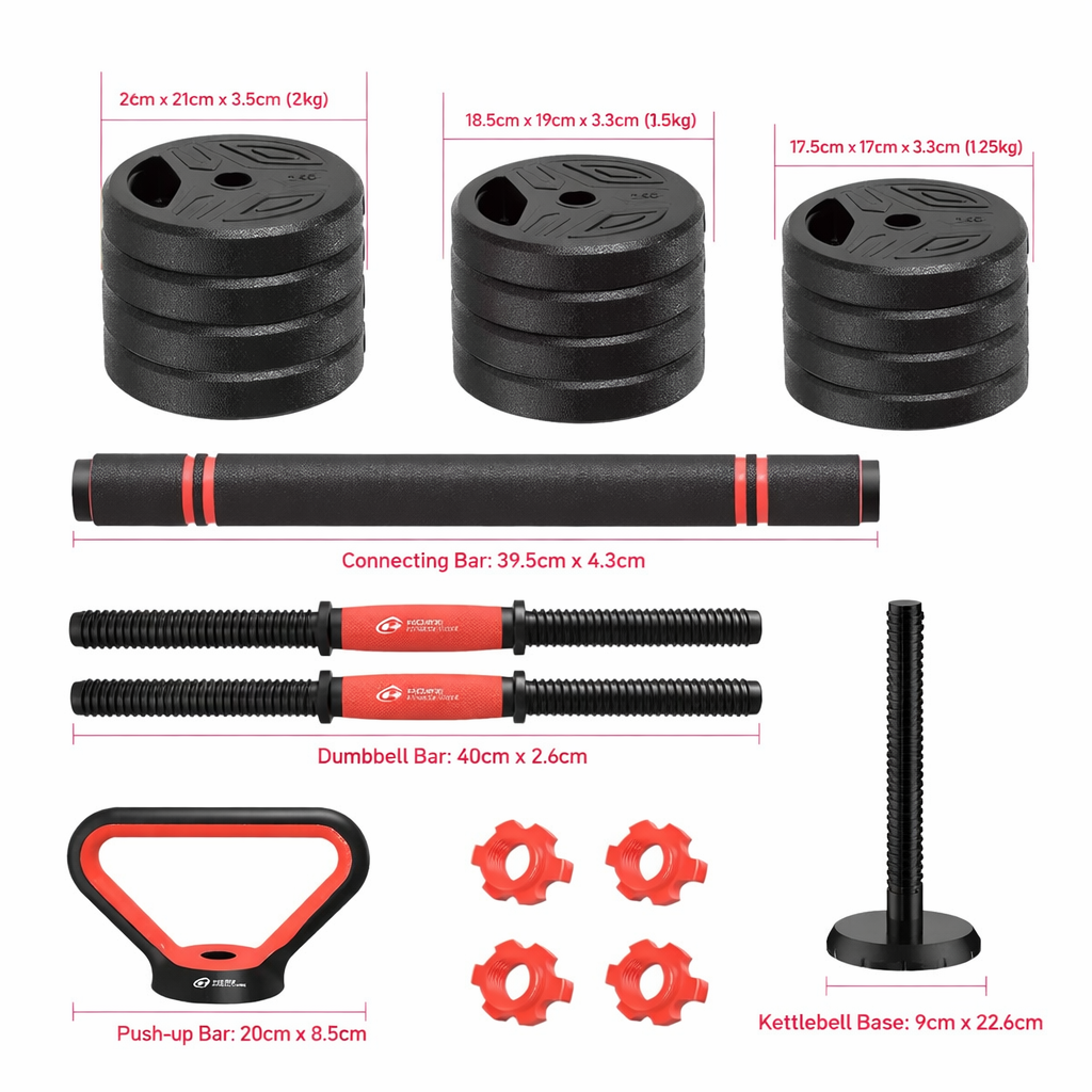 PowerFlex | 3-in-1 Adjustable Dumbbell and Barbell Set