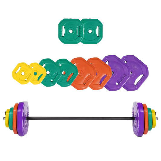 Spain in Stock Colorful Concrete 40kg/20kg Barbell Set with PVC Protective Shell High Quality Durable Workout Equipment